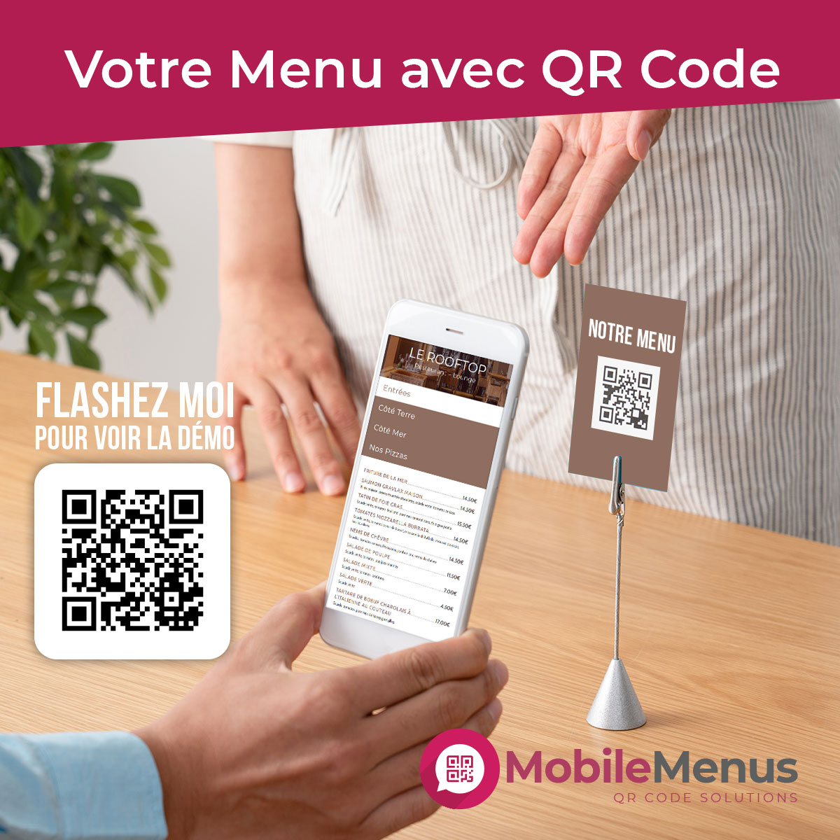 QR Code menu pour restaurants