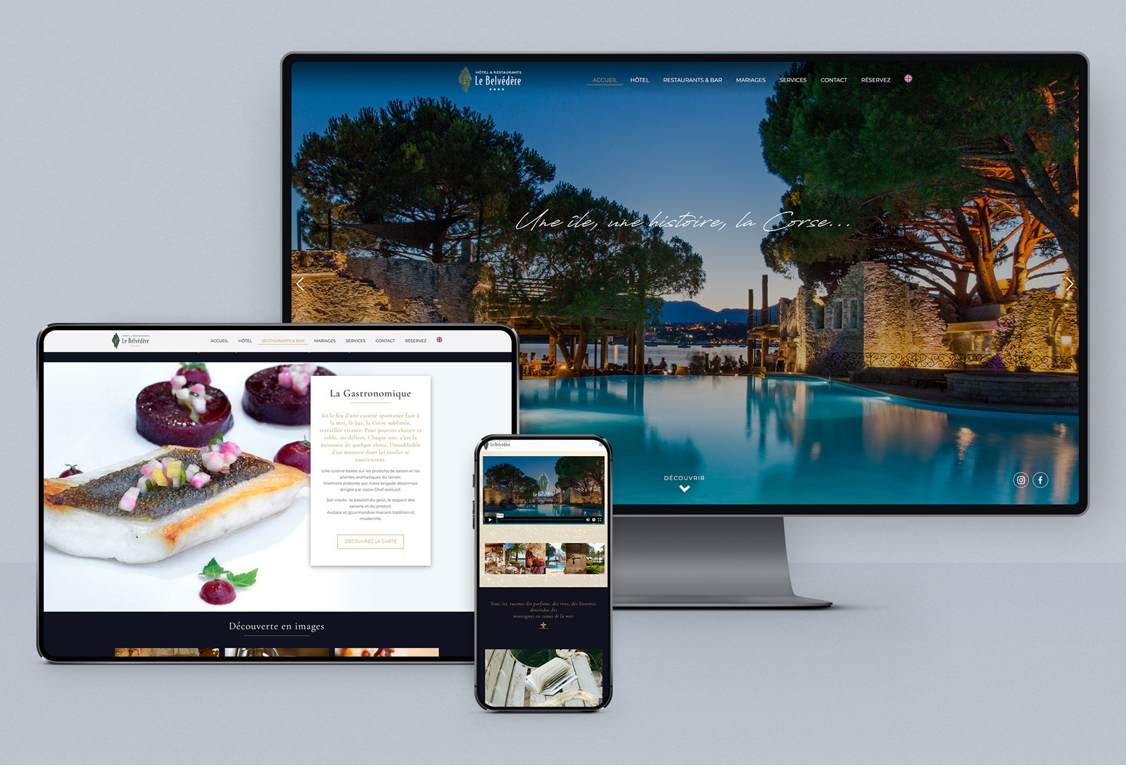 Création Site Web Hoôtel et Restaurants de luxe en Corse